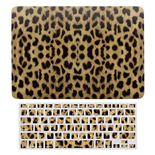 MacBook Air 13 Case A1466、A1369, Hard Shell & Keyboard Case Cover for Apple Mac Air 13, Leopard Print A1 Laptop Protective Shell Set