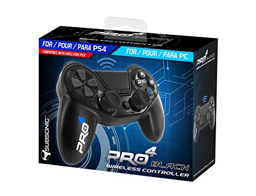 Mando inalámbrico Pro4 black wireless controller - Accessorio para consola PS4 / Slim / Pro / PC / PS3 - Negro