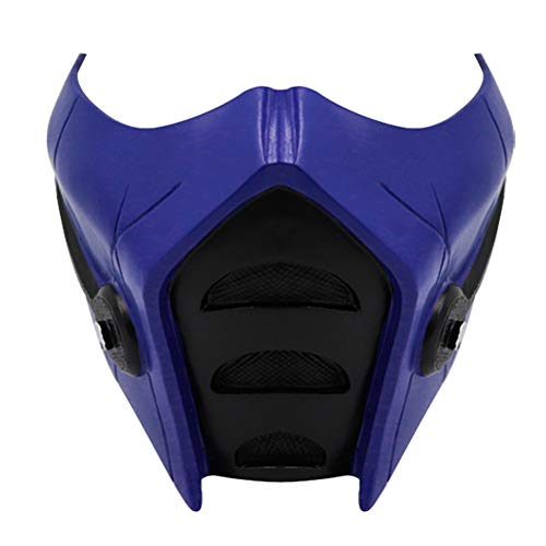 Máscara de Mortal Kombat, máscara de escorpión, Accesorios de Disfraz de Cosplay de Halloween para Adultos Ajustables, Casco de Resina de Media Cara para Hombres Adultos