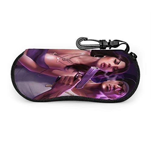 Mei-shop Estuche para anteojos Saints Row Estuche blando para gafas de sol Estuche para anteojos con cremallera de neopreno ultraligero con clip para cinturón Estuche para anteojos multifunción