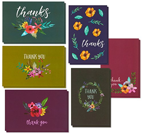 meilleurs vœux de papier 48 assortis Lot Thank You Note Cards pour elle