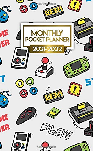 Monthly Pocket Planner 2021-2022: Two Year (24-Months) Monthly Organizer Calendar Agenda. Old Video Game Consoles.