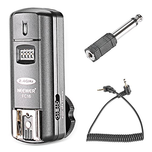 Neewer FC-16 Multicanal 2.4GHz 3-IN-1, Receptor de Flash Inalámbrico para Cámaras DSLR Canon y Nikon