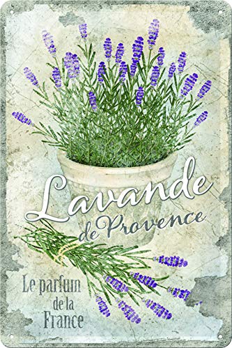 Nostalgic-Art Lavande de Provence Placa Decorativa, Metal, Multicolor, 20 x 30 cm