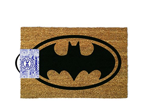 ootb Alfombra para Puerta, Batman, Poliéster, Marrón, 40 x 60 cm