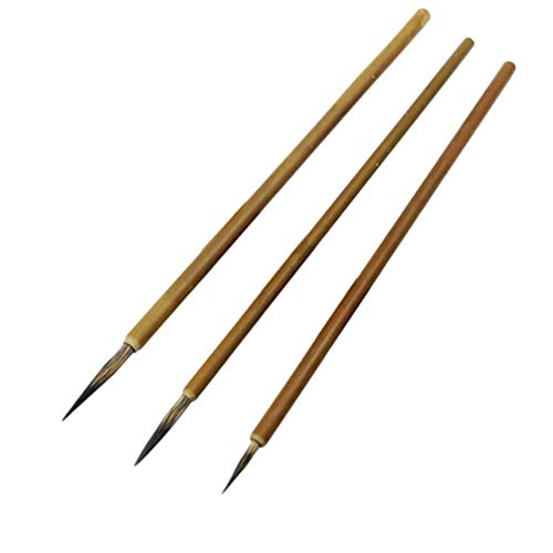 Oulensy 3pcs (S M L) Arte de la Pintura China del Cepillo de Pelo de la comadreja Gancho del Tubo de la Pluma de Dibujo del Arte Cepillos Suministros Acuarela Suministros de Pintura de Pincel