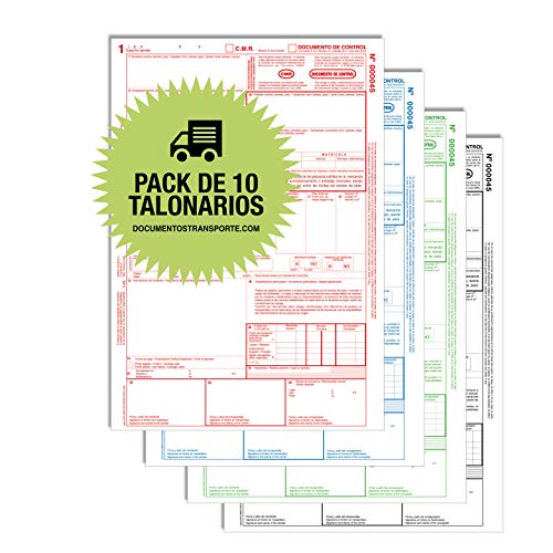 Pack 10 Talonarios CMR Autocopiativos - 4 copias Numeradas