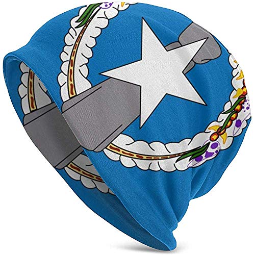 Peeeenny Beeen Babydadmother Bandera de Las Islas Marianas del Norte Unisex Adulto Esquí de Invierno Sombrero de Punto Grande Gorro cómodo Gorro de Calavera