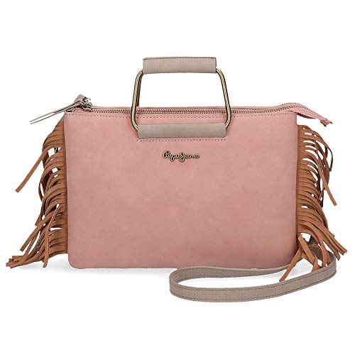 Pepe Jeans Fringe Bolso de Mano Rosa 25X17 cms Piel Sintética