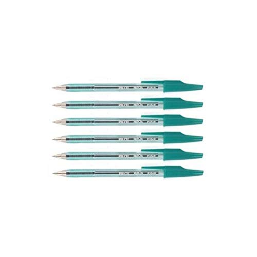 Pilot – Lote de 6 bolígrafos de bola, BP-S-F, punta fina, color verde