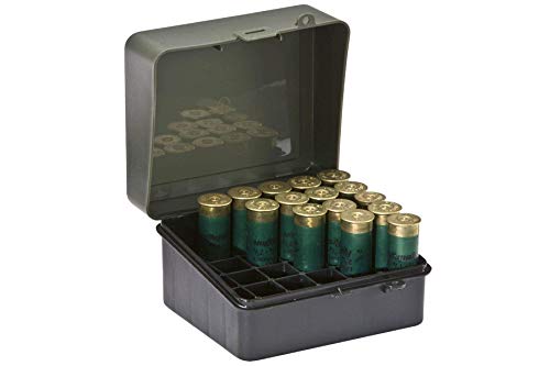 Plano - Caja para munición de Escopeta, 12 o 16 Huecos de Calibre 89, Color Verde Aceituna