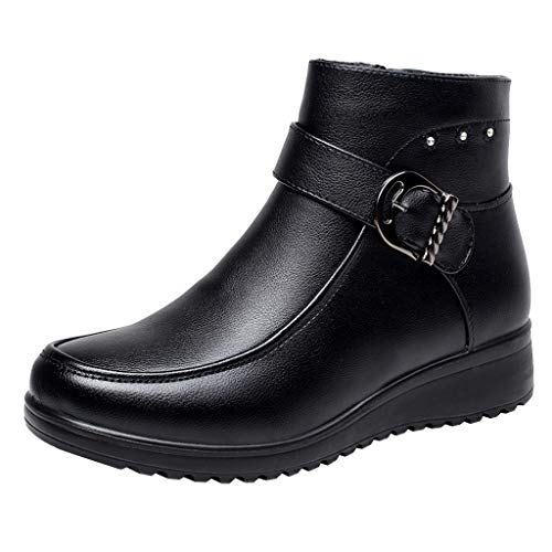 Posional Botas De Mujer Punta Zapatos Botin Sexy Vaca Cuero Empalme con Cordones Costura Botines Cuadrados Antiguos con Cremallera Lateral Personalizada En El Tobillo para Mujer Cortos Casuales