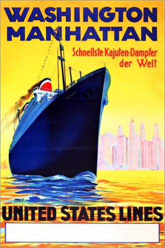 Posterlounge Cuadro de metacrilato 60 x 90 cm: Fastest Kajuten Steamer in The World (German) de Travel Collection