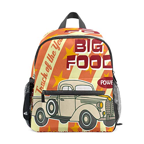 Preshool Mochilas Vintage Retro Truck Cars Poster Mini School Bag Niños Niñas