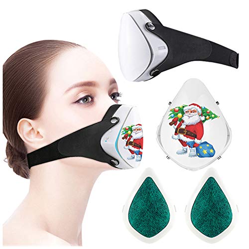 PUAMAC Navidad Santa Ropa Facial Impresa Regalo Adulto Ajustable Seguro Que Cubre La Cara Deluxe Edition Shield Smart Electric Macks Con Filtro Bandana