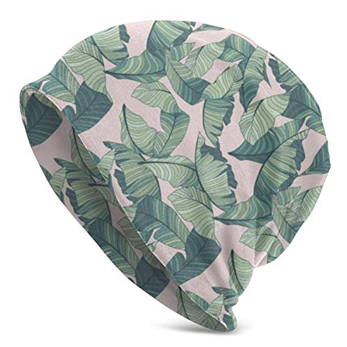 Qefgjbw Sombrero de camuflaje tropical con estampado hawaiano de hojas de palma de coco, turbante, cabeza de calaveras, para hombres y mujeres, gorro de punto cálido de invierno