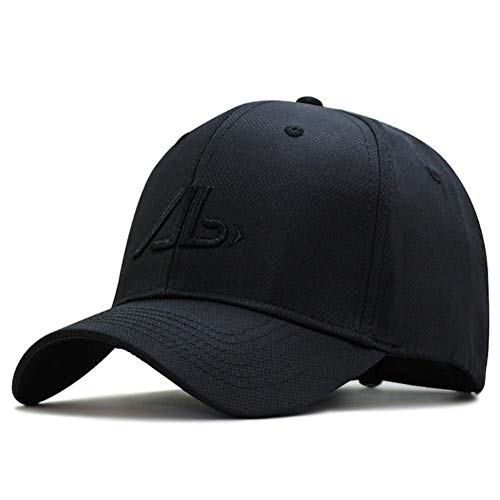 QSMIANA Gorra de Beisbol 56-61Cm 62-68Cm Gran Gorra De Béisbol Masculina Primavera-Verano Y Otoño Grandes Líderes De Poliéster Snapback De Los Hombres, Mayoría De Las Gorras Deportivas,Negro,62-68Cm