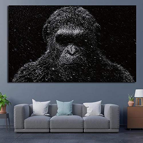 QZROOM Póster del Planeta de los Simios, Pintura de Gorila Animal, Carteles escandinavos e Impresiones, imágenes artísticas de Pared para Sala de Estar, 60x120cm sin Marco