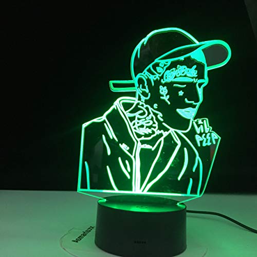 Rapper 3D lámpara de mesa LED luz nocturna multicolor celebridad fiesta luz nocturna fan regalo