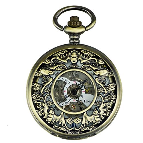 Reloj de Bolsillo mecánico de Cobre Hueco murciélago, Reloj de Bolsillo de la Vendimia Estudiante Tabla Colgante Flip-Vieja mecánica automática for conmemorar la Tabla Antigua Mesa.