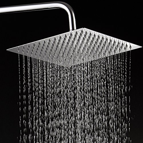 Rociador superior fino del baño de la cabeza de ducha de la lluvia del acero inoxidable de KUNGYO 304 (10 Pugladas Rectangular)