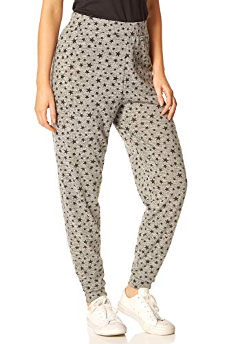 Roman Originals Mujer Ditsy Star Print Lounge Joggers - Mujeres - gris - Medium