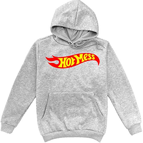 Sartamke Hot Mess Life Logo Sudadera Gris Unisex con Capucha Medium