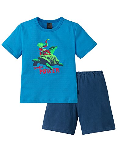 Schiesser Kn Schlafanzug Kurz Pijama, Azul (Aquarium 813), 3 años para Niñas