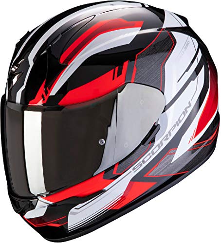 Scorpion Casco de moto EXO-390 BOOST Black-White-Red, Negro/Blanco/Rojo, M