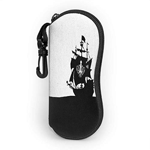 SDFGJ Barco pirata en el mar Estuche para gafas de sol negro y sombra Estuche portátil para gafas suaves Estuche para gafas ultraligero delgado Estuche para gafas Estuche para gafas con cremallera Acc