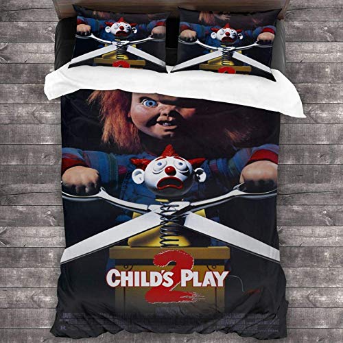 shenguang Juego de edredón de edredón de Ropa de Cama Child'S Play2 Juego de Ropa de Cama Suave Decorativa Juego de 3 Piezas Funda de Almohada Talla única