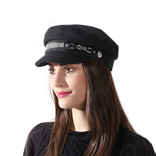 SIYWINA Gorra Boina Mujer Gorras Planas Gorra Marinero Boina Newsboy Hat