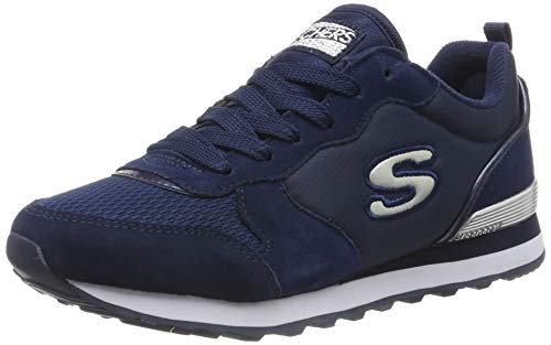 Skechers Retros-OG 85-Goldn Gurl, Zapatillas Mujer, Multicolor (NVY Black Suede/Nylon/Mesh/Rose Gold Trim), 36 EU