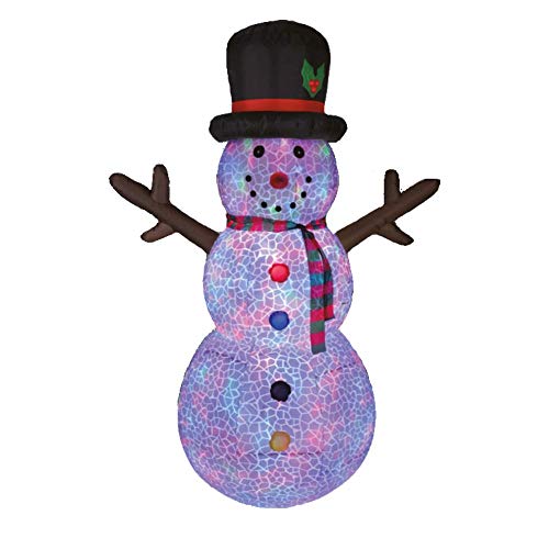 Snowman - Muñeco de Nieve 2,5 Metros Navidad Luminoso Auto-Hinchable Gigante para Exterior
