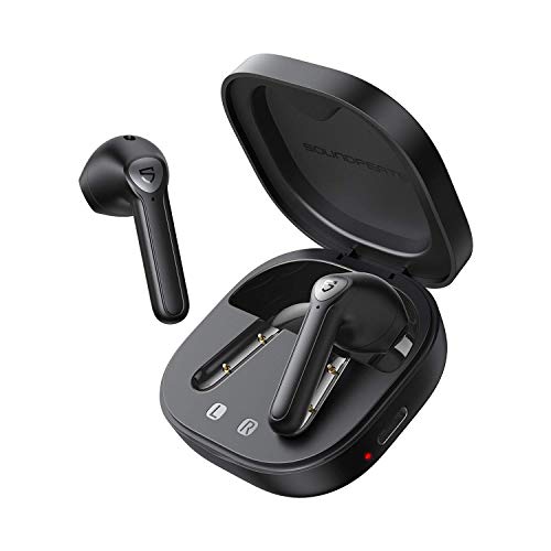 SOUNDPEATS TrueAir2 Auriculares inalámbricos Bluetooth 5.2 Qualcomm3040 aptX TrueWireless Mirroring, 4-Micrófonos Cancelación de Ruido CVC8.0 Llamadas claras, diseño Semi-in-Ear, 25 Horas