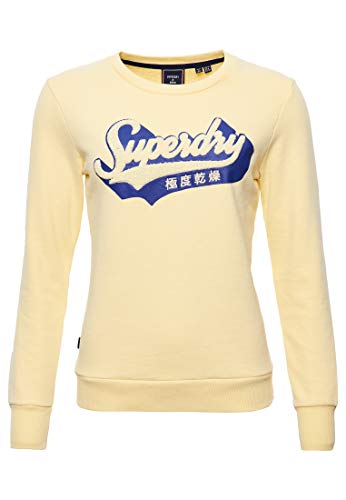 Superdry Mujer Sudadera de Chenilla con Cuello Redondo Shadow de edición limita Amarillo Pálido 36