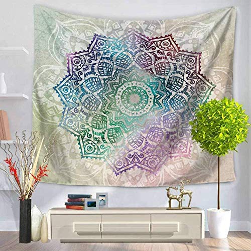 TEDDRA Tapiz hippie con diseño de mandala, para colgar en la pared, bohemio, colcha de playa, cachemira, loto, yoga, manta para sala de estar, dormitorio, decoración de 200 x 150 cm