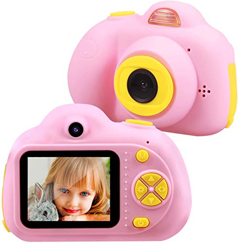 TekHome 2019 Nueva Cámara de Fotos para Niños con 32GB Tarjeta SD y Acollador, 2 Objetivos Selfie 8MP Cámara Digital 1080P HD Video, Juguetes Niña 3-10 Años, Regalo Niña Cumpleaños Infantil, Rosa.