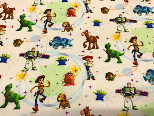 telas de algodon, telas de DISNEY, TOY STORY CRUDO, 1 mts x 140 cms, TEXTIL PERTEX, PORTES GRATIS