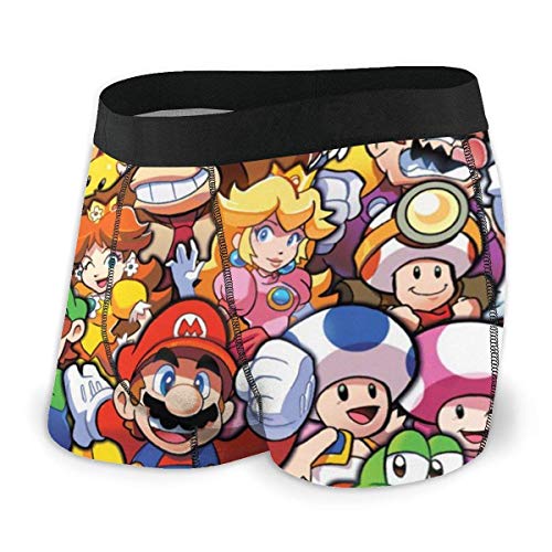 The Legend of Zelda Superhero Super Mario Smash Bros Ropa Interior para Hombre Boxers elásticos Calzoncillos para Hombre Calzoncillos de Pierna Corta Paquete de Fibra cómoda y Transpirable