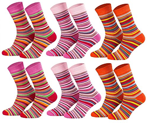 Tobeni 6 Pares de Niños Calcetines Térmicos de Algodón con Medias de Alimentación Frontal Completo para Niños y Niñas Tamano 35-38 Color 2x Rojo 2x Rosado 2x Terracota