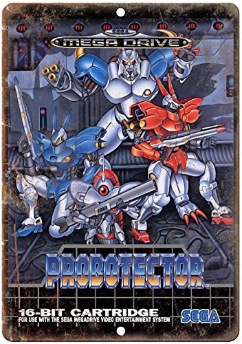 Todghrt Señal de metal de aluminio de 30,5 x 40,6 cm de Sega Mega Drive Probotector Bit Game.