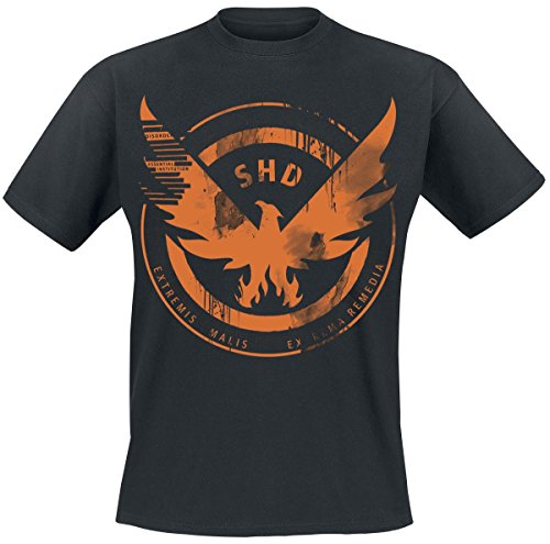 Tom Clancy's The Division SHD Black Eagle Camiseta Negro S, 100% algodón, Vintage Corte Normal