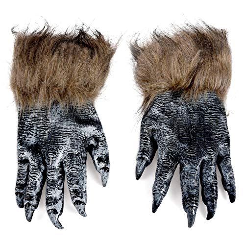 TOOGOO（R）) 1 par Guantes de Lobo de Halloween Juego de mascaras de Animales Hombre-Lobo Mascarada Lobo (Tamano: L, Color: Negro)