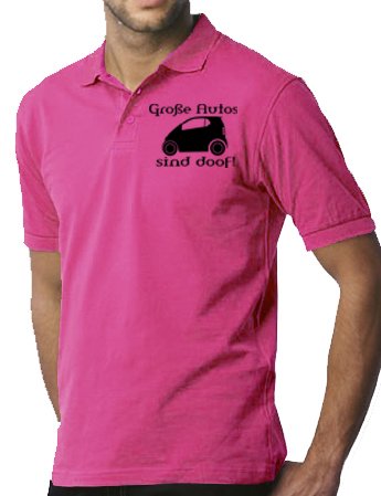 Touchlines Poloshirt Große Autos Sind Doof Camiseta, Rosa (Fuchsia), XL para Hombre