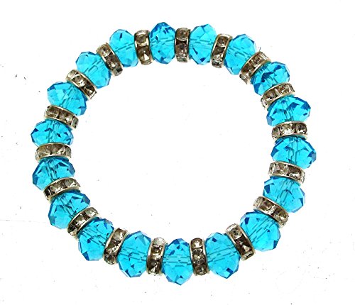 Turquesa de neopreno para mujer de diamantes pulsera muñecos elásticos con estilo - tamaño estándar - JW94