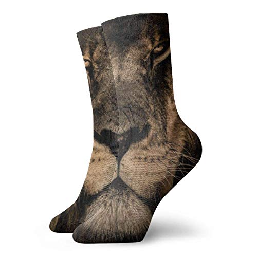 tyui7 Calcetines deportivos deportivos divertidos unisex Lion Muzzle Mane Predator Crew Calcetines interiores y exteriores más cálidos Calcetines casuales 30cm