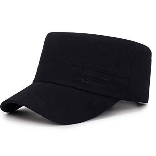 UAOOK Clásico Verano 100% Algodón Respirable, suave Gorra militar Conductor del camión Gorra Visera Sombrero Retro Pintores Marineros Sombrero de violinista Gorra de béisbol ajustable Ejército Liso Ca