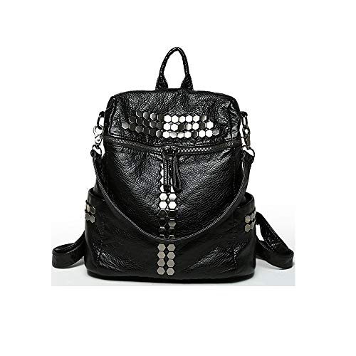 Umily Mochilas tipo casual cuero Bolsos de Mujer PU Cuero Bolsos Mochila Cartera Remache Tachonado Bolso de Hombro