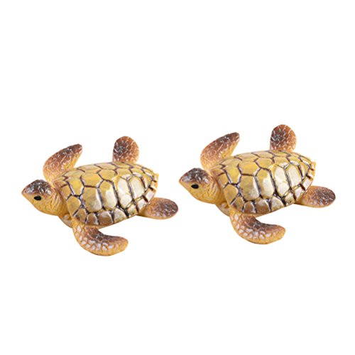 vorcool 2 unidades Tortuga Figura Jardín Hada En Miniatura casa de muñecas Paisaje Ornament – Maceta DIY acuario decoración Mini Tortuga